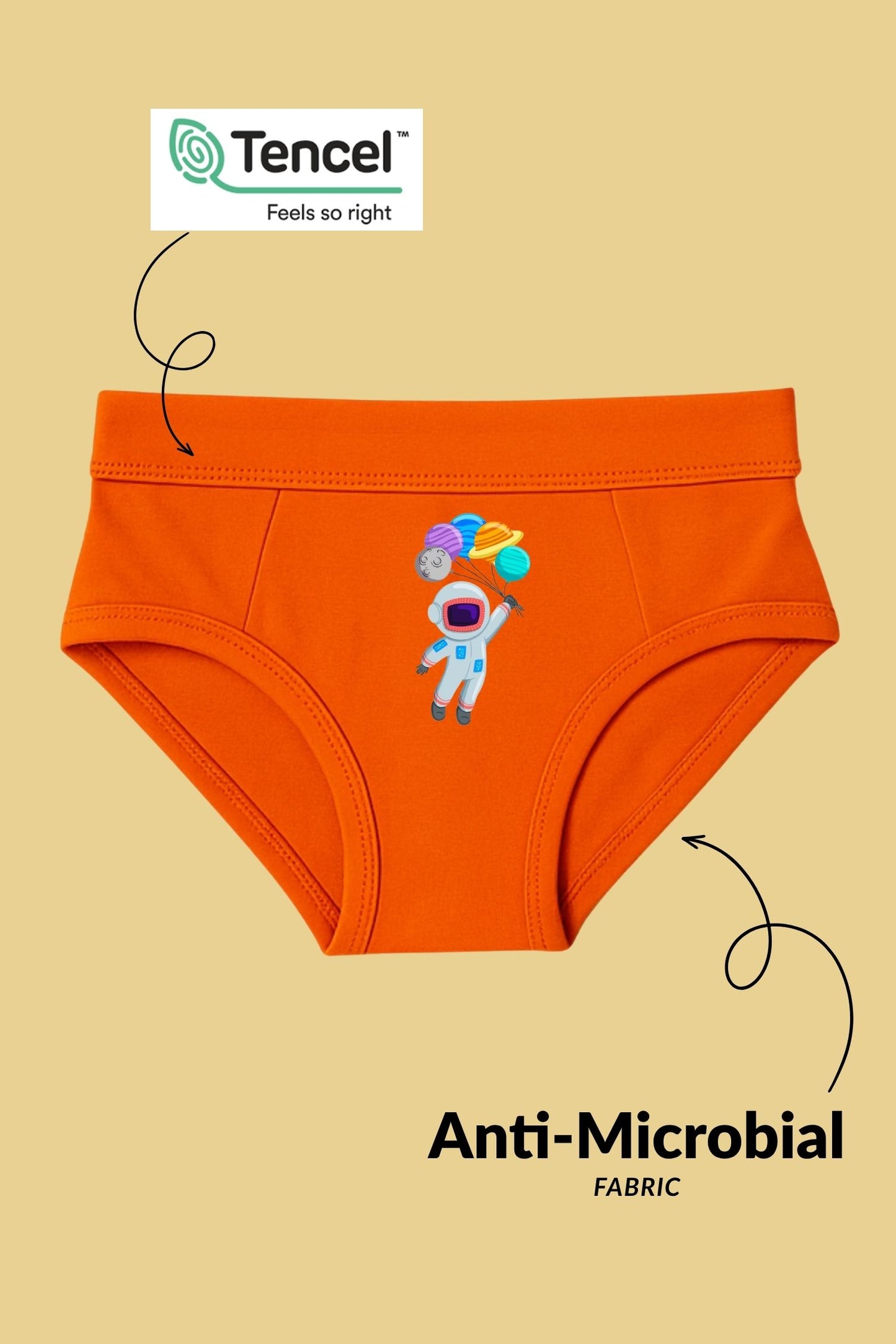 Astronaut & Space Themed Briefs - Pack of 3 for Boys