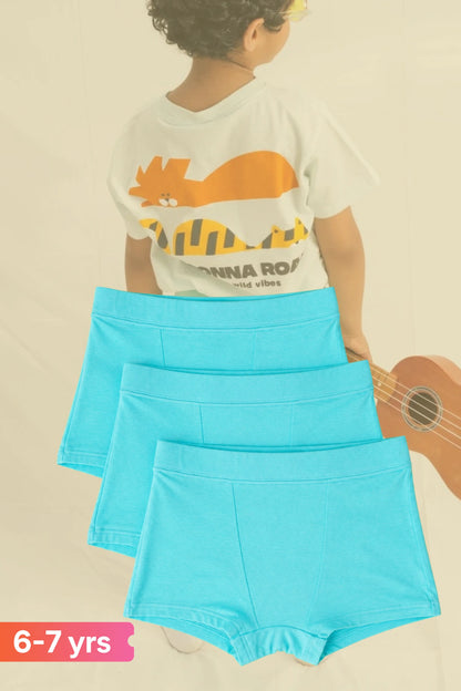 Boys Trunks Pack of 3 Light Blue Size 54-58cm (6-7 years)