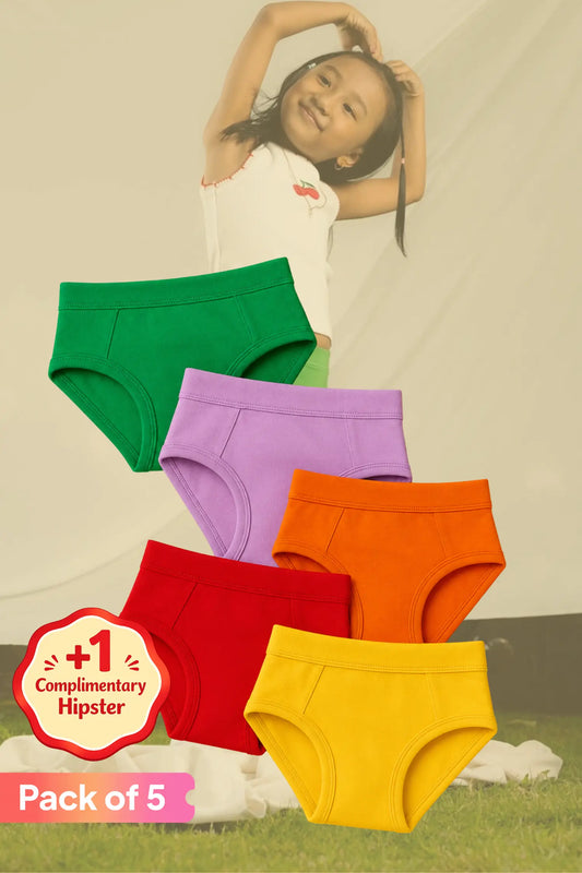 Girls Hipsters Pack of 5