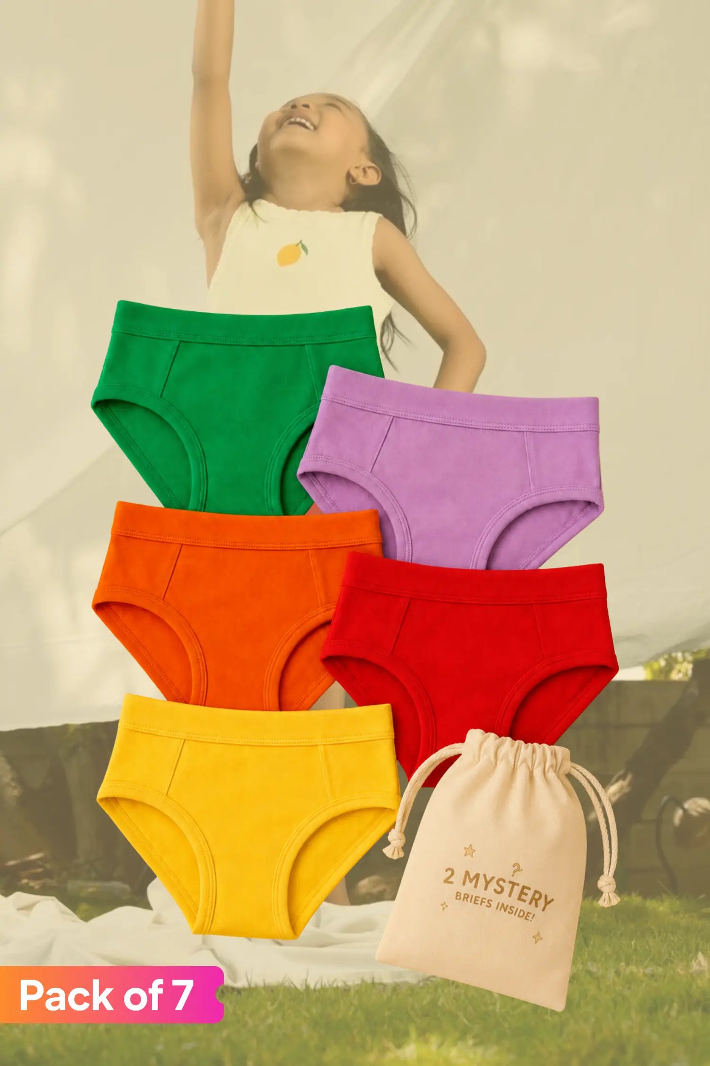 Girls Hipsters Pack of 7