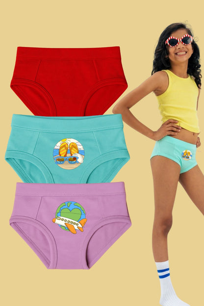 Holiday Themed Panties- Pack of 3 for Girls